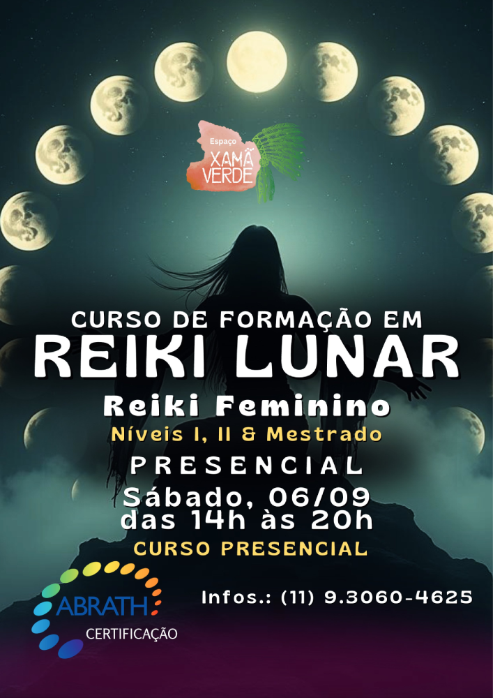 Curso de formação em Reiki Lunar da Espaço Xamã Verde